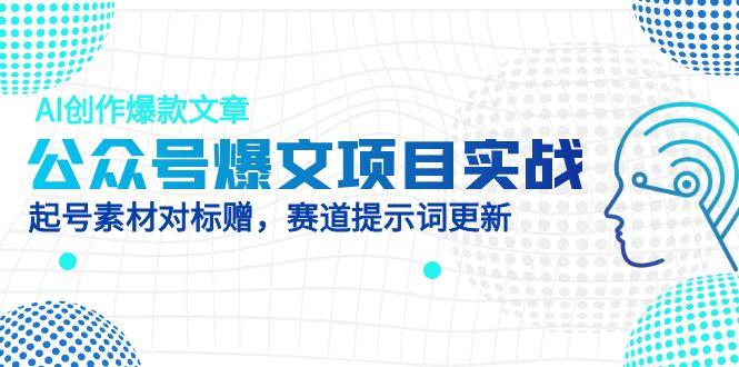 公众号爆文项目实战，AI创作爆款文章，起号素材对标赠(附赛道AI提示词-浩文网创