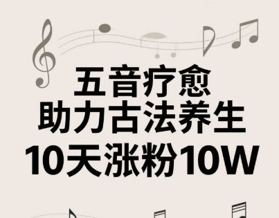 古法五音养生教程，五音疗愈的视频的制作方法，2-4小时就能学会，作者10天涨粉10W-浩文网创