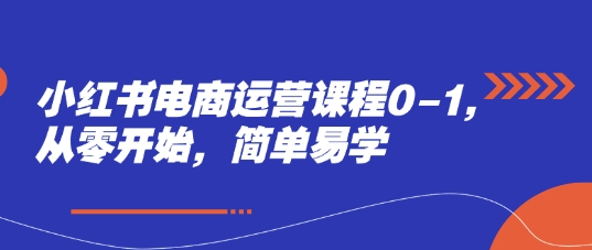 小红书电商运营课程0-1，从零开始，简单易学-浩文网创