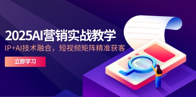 2025AI营销实战教学-5月，IP+AI技术融合，短视频矩阵精准获客-浩文网创
