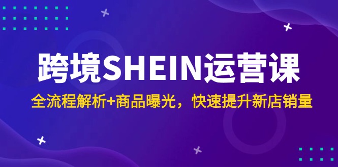 跨境SHEIN运营课，全流程解析+商品曝光，快速提升新店销量-浩文网创