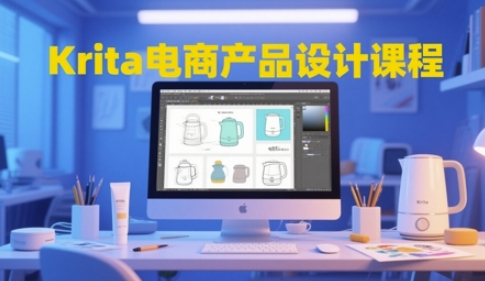 Krita电商产品设计课程，掌握从工具使用到创意落地的全链路设计能力-浩文网创