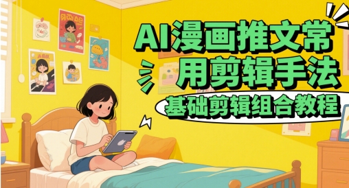 AI漫画推文常用剪辑手法，基础剪辑组合教程-浩文网创