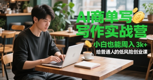 AI商单写作实战营，小白也能周入3k+，给普通人的低风险创业课-浩文网创