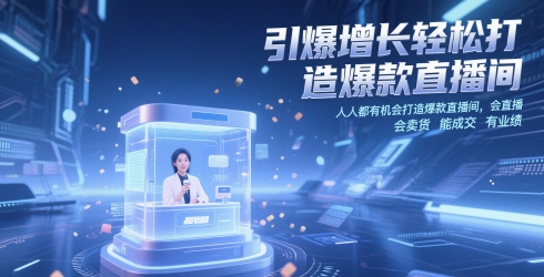 引爆增长轻松打造爆款直播间，​人人都有机会打造爆款直播间，会直播 会卖货 能成交 有业绩-浩文网创