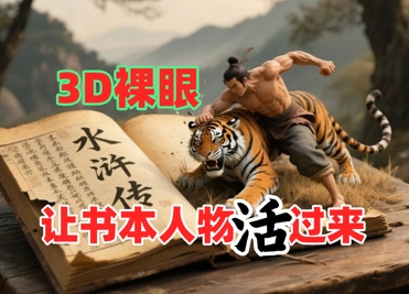 书本人物裸眼3D视频，新的玩法，流量超猛，保姆级教程-浩文网创