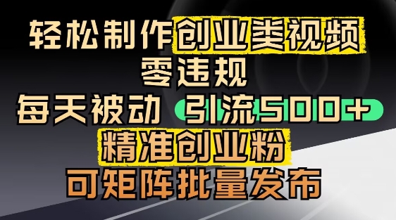 抖音引流创业粉，几分钟一个视频，非常暴力，小白直接可上手操作-浩文网创