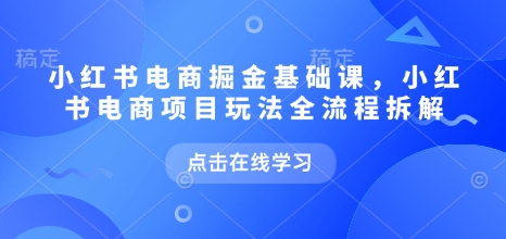 小红书电商掘金课，小红书电商项目玩法全流程拆解(更新5月)-浩文网创