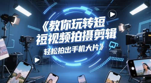 教你玩转短视频拍摄剪辑，轻松拍出手机大片-浩文网创