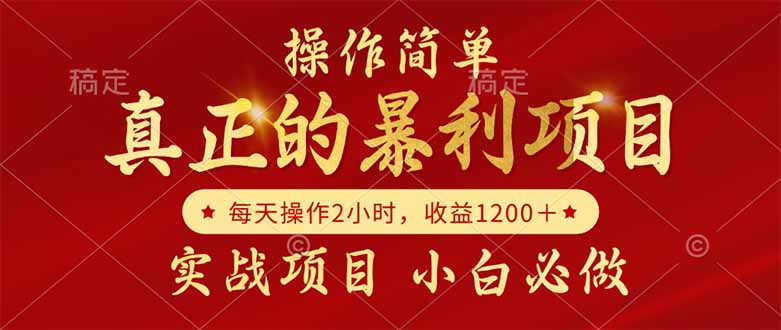 真正的暴利项目，操作简单，每天收益1200＋，自己做老板-浩文网创