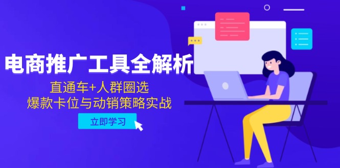 电商推广工具全解析，直通车+人群圈选，爆款卡位与动销策略实战-浩文网创