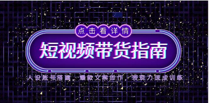2025短视频带货指南，人设账号搭建，爆款文案创作，表现力速成训练-浩文网创