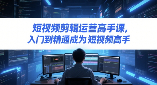 短视频剪辑运营高手课，入门到精通成为短视频高手-浩文网创